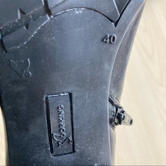 DORKING Sz 40 by Fluchos Made In Spain Inner Zipper Stacked Heel Leather Booties - Picture 6 of 9